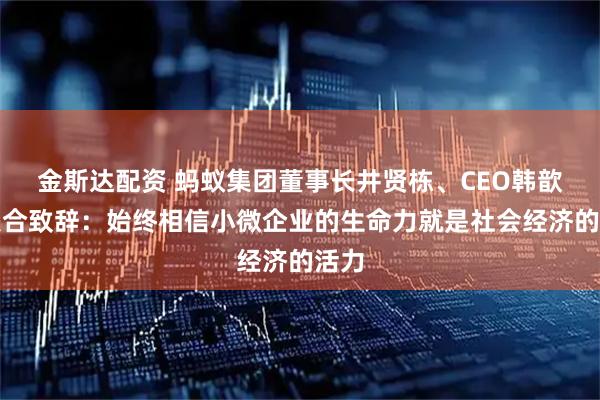 金斯达配资 蚂蚁集团董事长井贤栋、CEO韩歆毅联合致辞：始终相信小微企业的生命力就是社会经济的活力