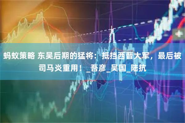 蚂蚁策略 东吴后期的猛将:抵挡西晋大军,最后被司马炎重用!_吾彦_吴国_陆抗